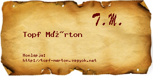Topf Márton névjegykártya
